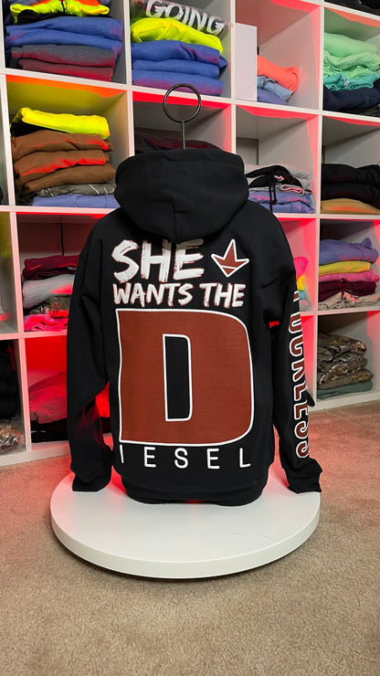 She Wants the Diesel | Funny Men's and Women's Black Country Hoodie